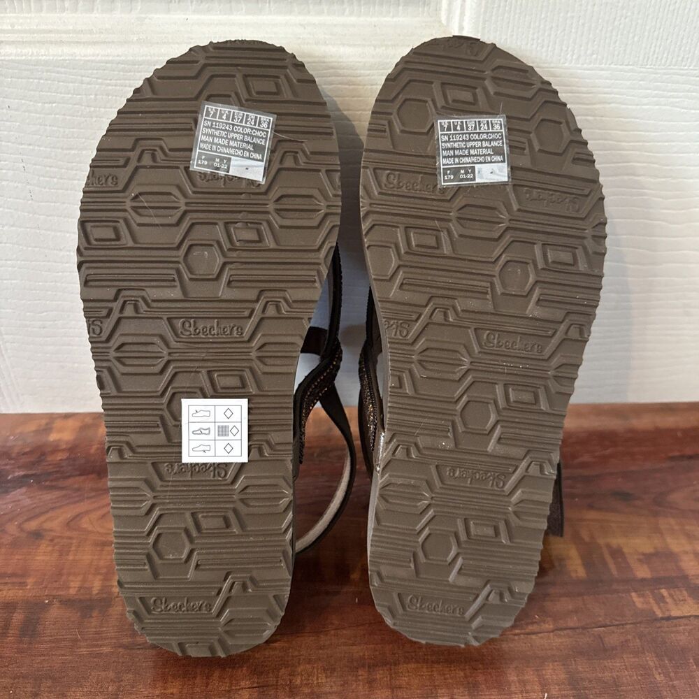 Skechers Arch Fit Womens Sandals Brown US 7 Rhinestone Hook And Loop Ankle Strap - Picture 9 of 14